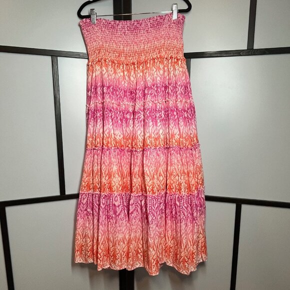 Ralph Lauren Maxi Skirt with Ruffled Elastic Bandeau Waist - Picture 1 of 7